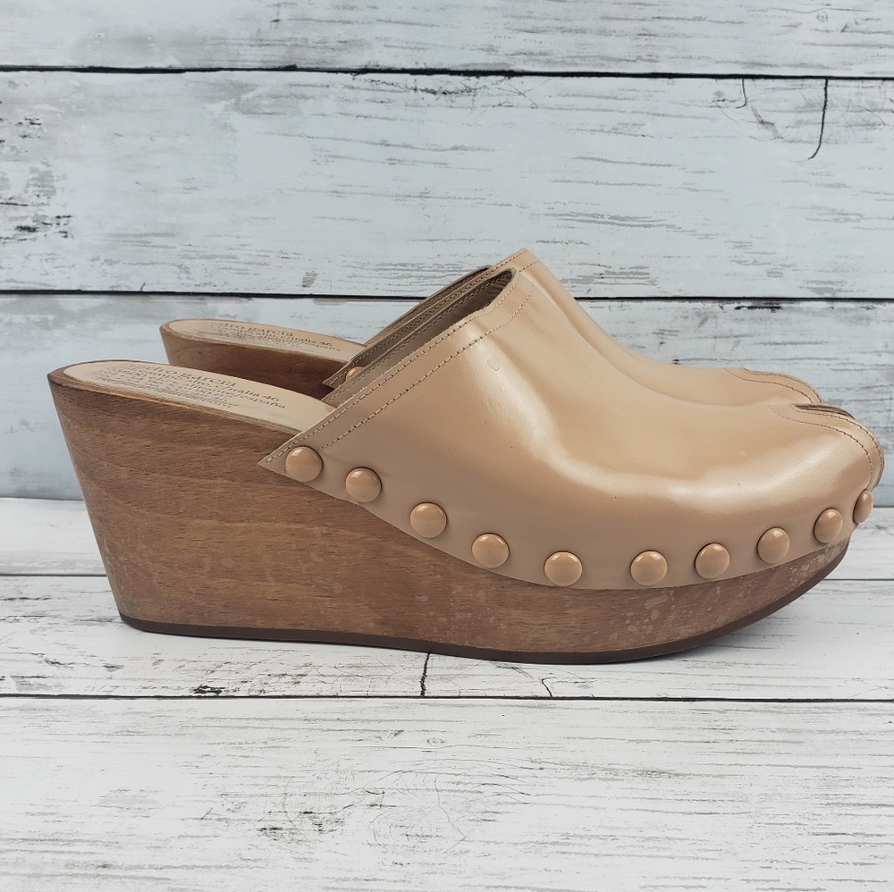 Pedro Garcia studded platform peep toe wedges 8